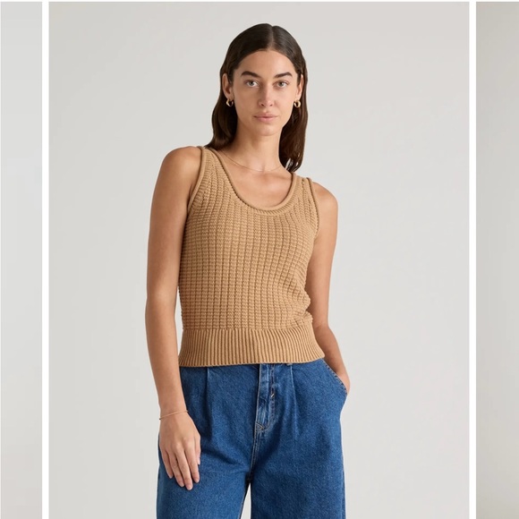 Quince Brown Knit Tank Top - Picture 1 of 3